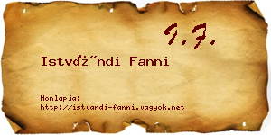 Istvándi Fanni névjegykártya