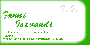 fanni istvandi business card