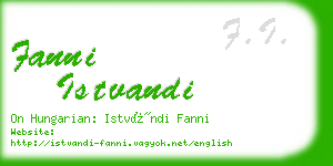 fanni istvandi business card